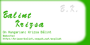 balint krizsa business card