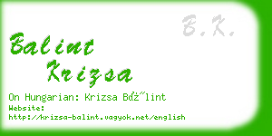balint krizsa business card